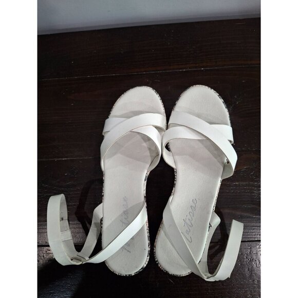 NWOB Matisse Sure Thing Snakeskin White Leather Platform Sandal/Sz. 9M - Picture 10 of 11